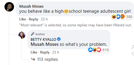 Stop Behaving Like An Adolescent, Betty Kyalo Told