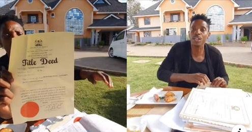 Title Deed Erick Omondi Displayed To Prove Ownership Of Karen Home Is Fake